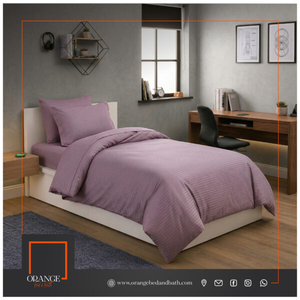 طقم لحاف فندقي نهدي مقاس مفرد - مفرد ونصف 5 قطع | DAMASK STRIPE